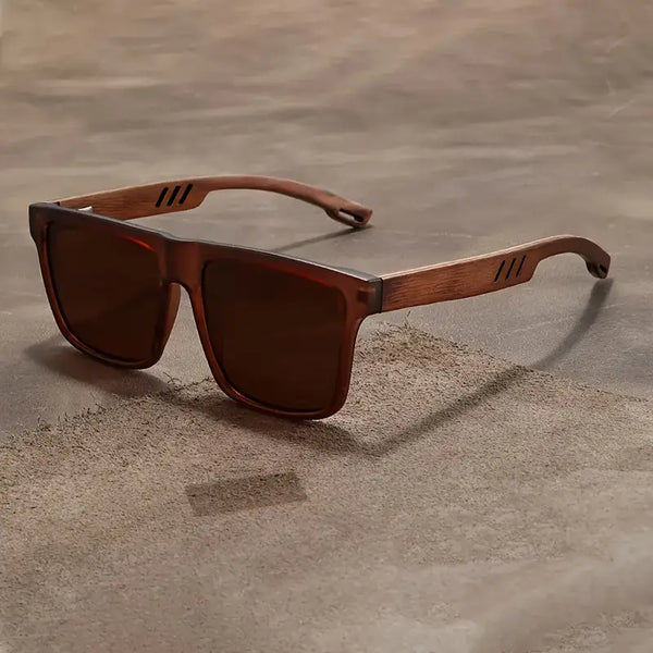 pc Men'S Retro Walnut Sunglasses, Ultra-Light Sunglasses For Men And Women, Exquisite Fashion Sunglasses, Without Battery