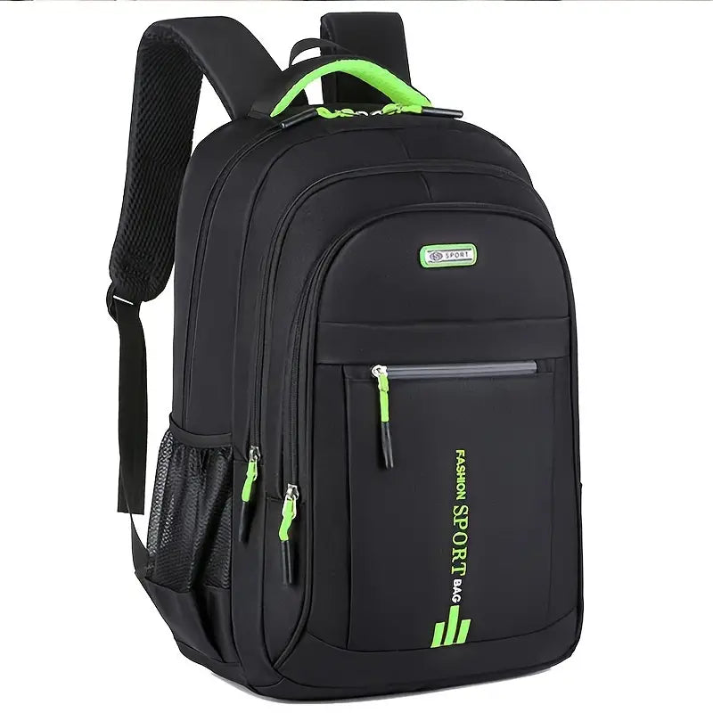 Large Capacity Travel Backpack for Men - Durable Nylon, Adjustable Straps, Multi-Compartment Business and School Bag, Black, Backpack for Travel
