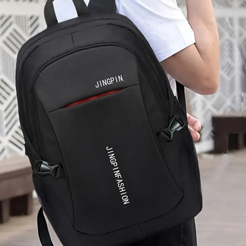 Stylish Men's Nylon Backpack - Large Capacity, Casual Daypack for School & Travel with Laptop Compartment