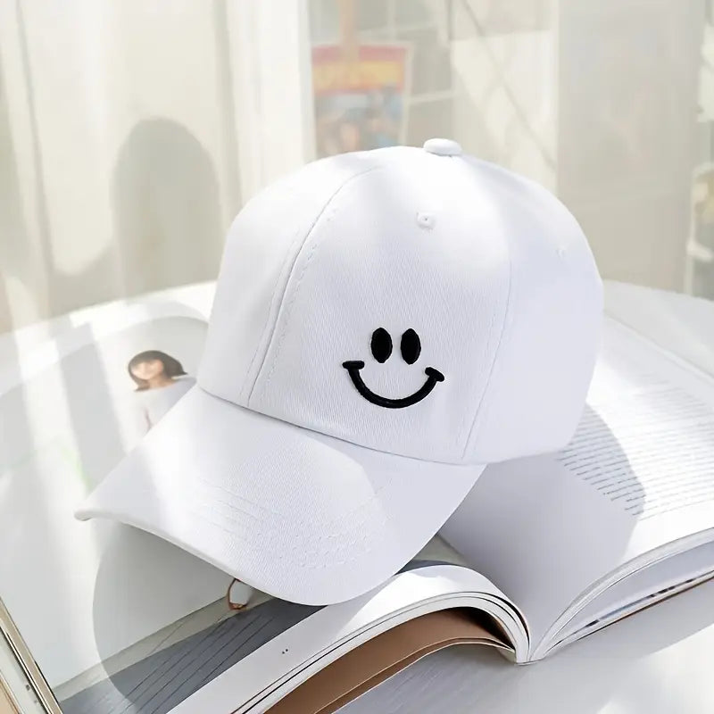 Minimalist Embroidered joyful Duckbill Cap, Women's Face-Framing Street Style Baseball Hat, Student Cap