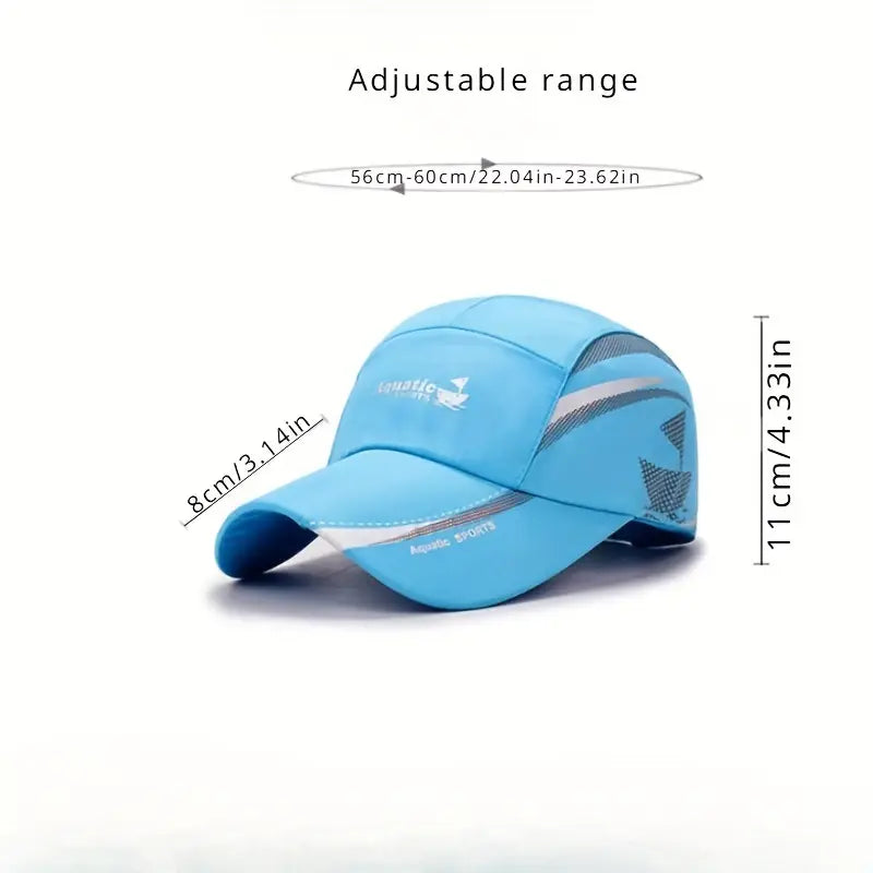 Unisex Adjustable Polyester Baseball Cap with Duck Tongue, Sun Protection Outdoor Fishing Hat, Hand Wash Only, Woven, Pull-On Closure, Fitted for Spring/Fall Season