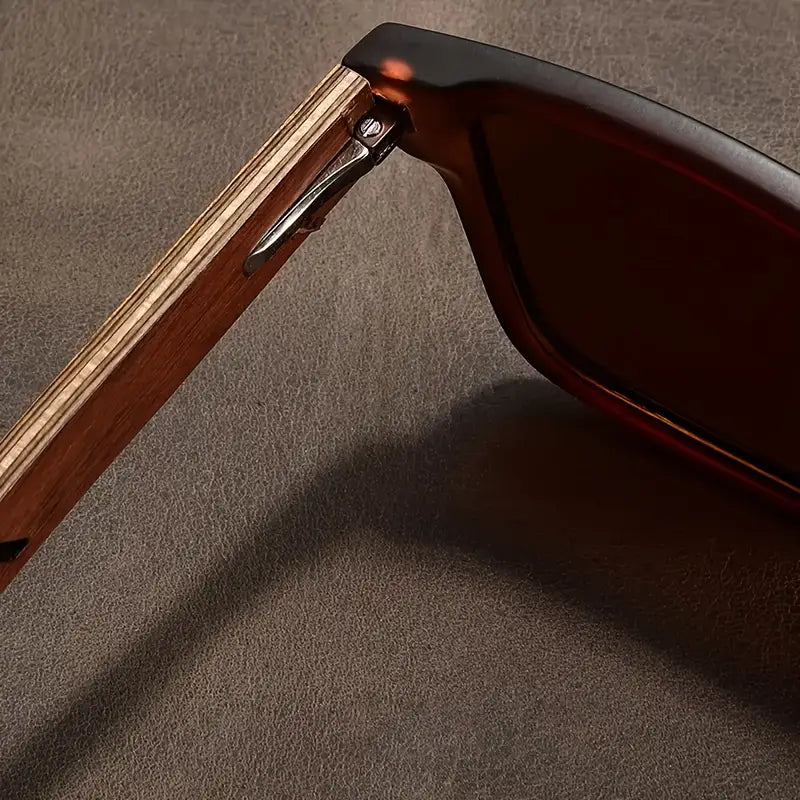 pc Men'S Retro Walnut Sunglasses, Ultra-Light Sunglasses For Men And Women, Exquisite Fashion Sunglasses, Without Battery