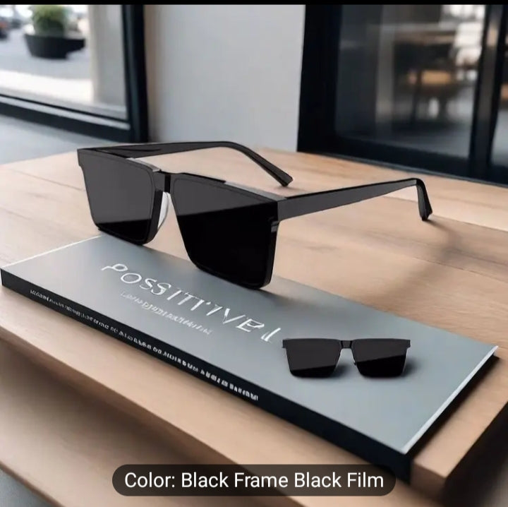 Men's Geometric Square Fashion Glasses - Durable PC Frame, HD TAC Lenses for Driving & Daily Wear, Lightweight Modern Design, Casual Style, Driving Eyewear | Sleek Frame Design | Lightweight Glasses